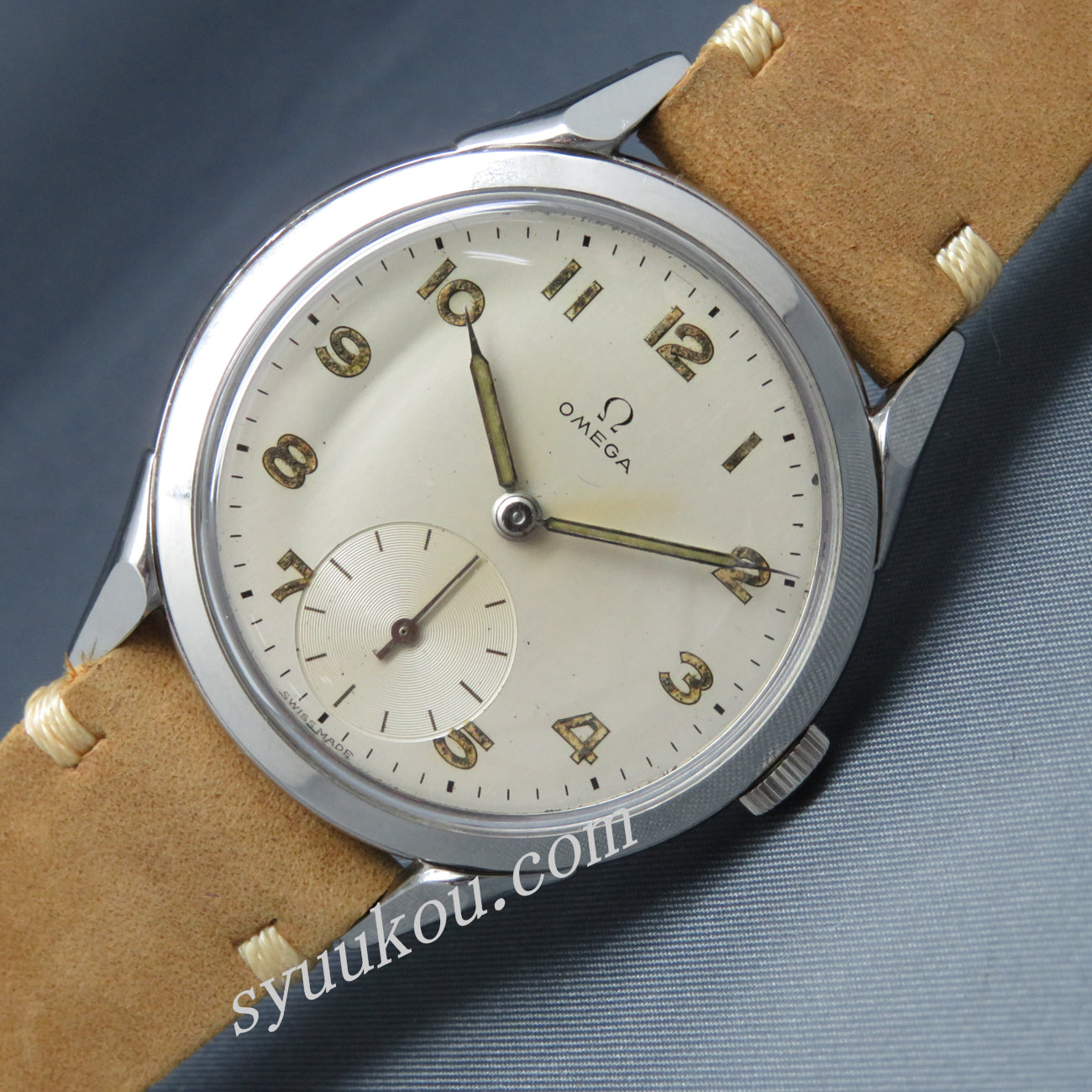 OMEGA 30mmキャリバー搭載 SS製モデル Ｃａｌ・２６５（３０Ｔ－３）／手巻 １９５０年製造 ＳＳ製純正尾錠付